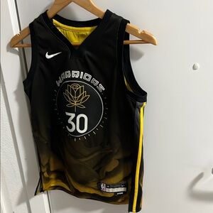 Youth M Black and Yellow Warriors Basketball Jersey